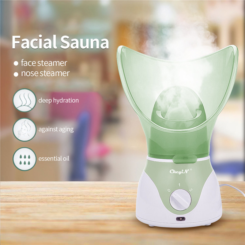 CkeyiN Face Steamer Beauty Sauna Spa Home Steamer Warm Mist Humidifier Atomizer Nano Sprayer Moisturizing Unclogs Pores 220711
