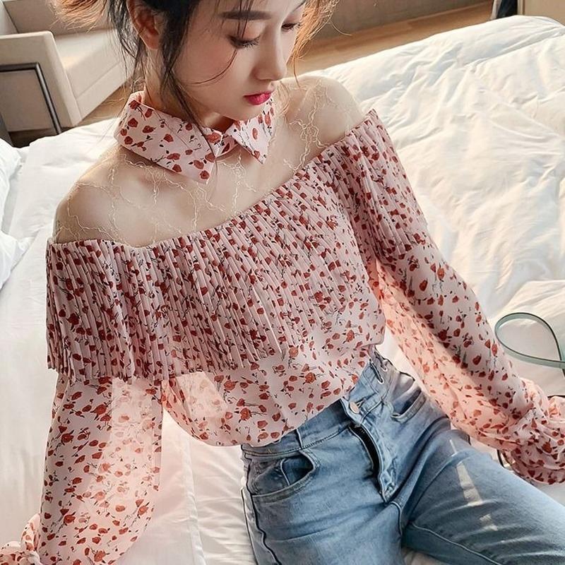 Women' Blouses & Shirts Sweet Fashion Korea Spring Summer Floral Print Chiffon Blouse Women Sexy Trumpet Sleeve Stitching Mesh Bottoming Sh, Green
Women' Blouses & Shirts Sweet Fashion Korea Spring Summer Floral Print Chiffon Blouse Women Sexy Trumpet Sleeve Stitching Mesh Bottoming Sh, Green