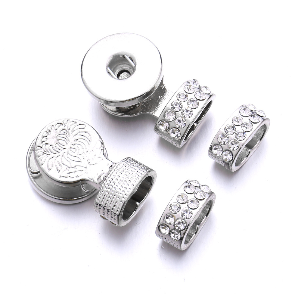 silver Metal 18MM Ginger Snap Button Base Connectors for DIY Snaps Leather Bracelet Jewelry making accessorie