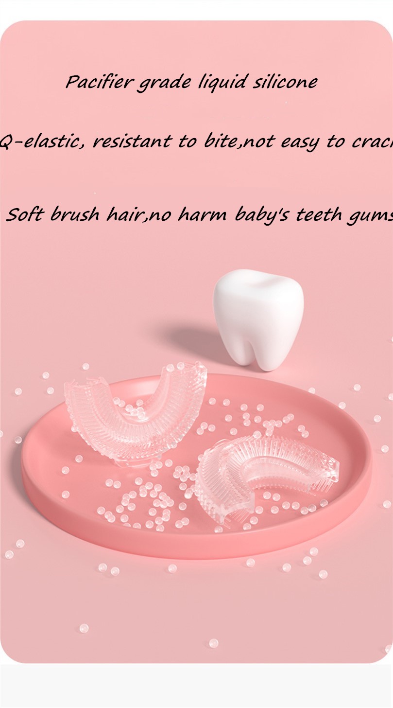 Kids U Shape Silicone Toothbrush Deer Handle Manual Ultra Soft Bristle Baby Teeth Brushing Tool Children Oral Clean Care Tools Wholesaler