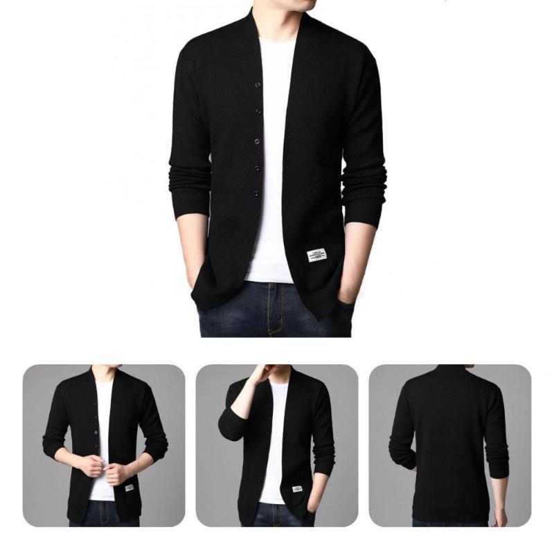 Men's Sweaters Trendy Men Sweater Anti-shrink Stretchable Soft Spring Cardigan, Black
Men's Sweaters Trendy Men Sweater Anti-shrink Stretchable Soft Spring Cardigan, Black