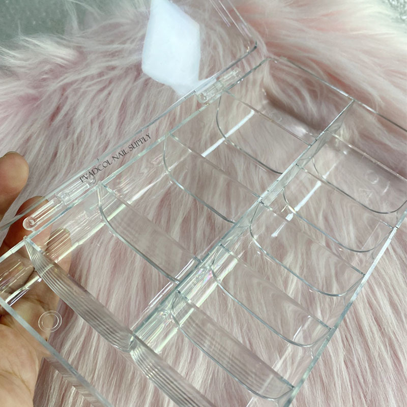 Large Empty Nail Tip Box Container False Nail Tips Storage Compartment Clear UV Gel Acrylic Tools 220725