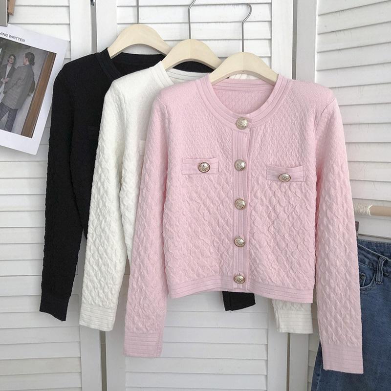 Women's Knits & Tees Small Fragrance Casual Long Sleeve Knitted Sweater Cardigan Women Korean Chic Sweet Button Thin Crop Top Spring Fall Pu, White
Women's Knits & Tees Small Fragrance Casual Long Sleeve Knitted Sweater Cardigan Women Korean Chic Sweet Button Thin Crop Top Spring Fall Pu, White
