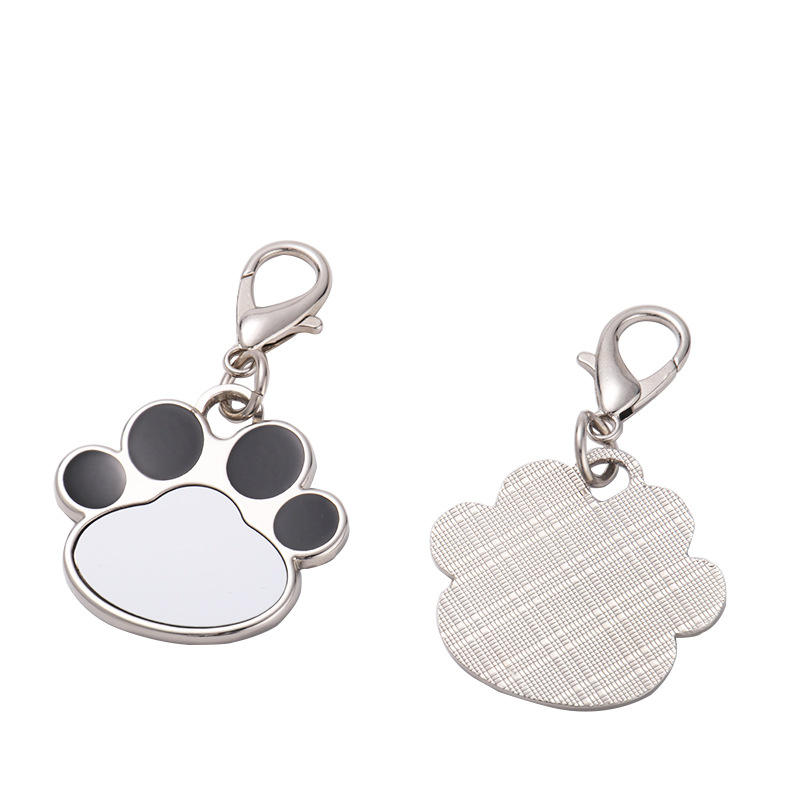 Sublimation Blanks Paw Pet ID Tags Stainless Steel Zinc Alloy Personalized Heat Transfer Dog Tag Blank Pendant