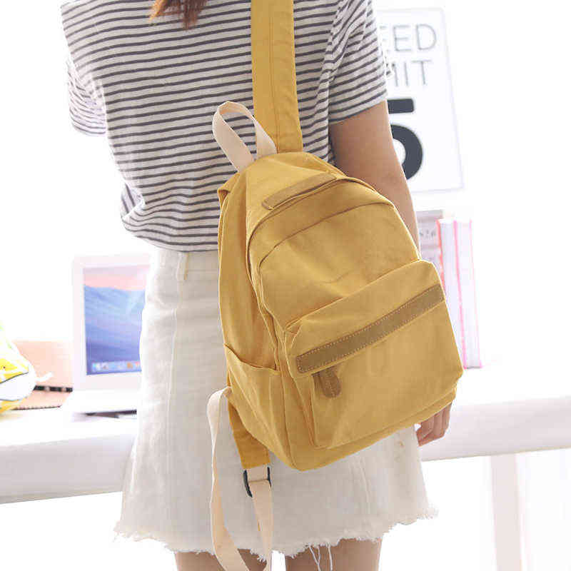 Female Small Fresh Canvas Backpack Women Solid Color School Backpacks for Teens Schoolbag Two Sizes Travel Shoulder Bags New T220707 T220714, Small yellow
Female Small Fresh Canvas Backpack Women Solid Color School Backpacks for Teens Schoolbag Two Sizes Travel Shoulder Bags New T220707 T220714, Small yellow