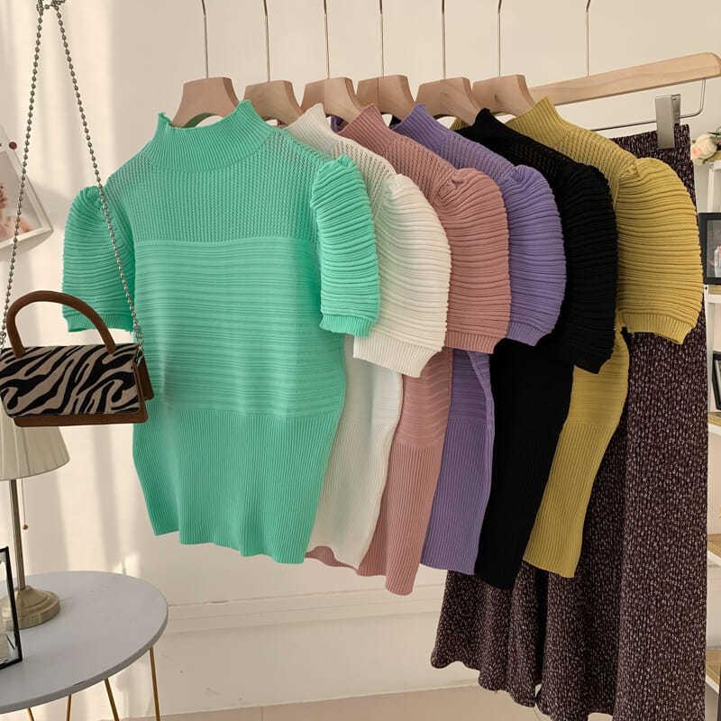 Women's Sweaters Women Pullovers Half Turtleneck Knitted Sweater 2022 Summer Puff Short Sleeve Solid Jumper Shirts Korean Hollow Out Slim To, A white
Women's Sweaters Women Pullovers Half Turtleneck Knitted Sweater 2022 Summer Puff Short Sleeve Solid Jumper Shirts Korean Hollow Out Slim To, A white