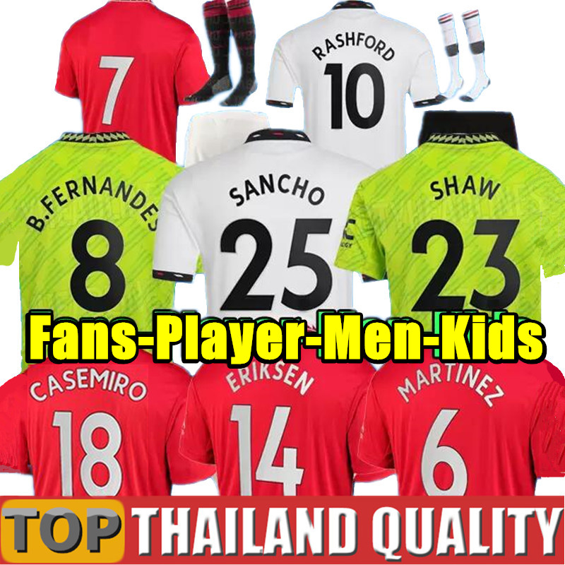 ERIKSON MARTINEZ MANS SANCHO UTDS soccer jersey 22 23 CASEMIRO VARANE GREENWOOD RASHFORD 2022 2023 fans player football shirt men kids kit MANCHESTERS B.FERNANDES, 22/23 home - kids + socks
ERIKSON MARTINEZ MANS SANCHO UTDS soccer jersey 22 23 CASEMIRO VARANE GREENWOOD RASHFORD 2022 2023 fans player football shirt men kids kit MANCHESTERS B.FERNANDES, 22/23 home - kids + socks