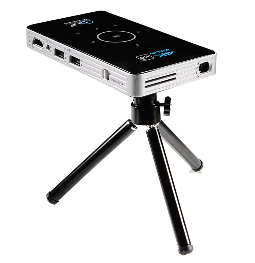 Projectors C6 Mini 4K DLP Android 9.0 Projector 5G WiFi Bluetooth 4.0 Portable Video Home Cinema Support Mobile Phone Miracast Airplay Amlogic S905X S