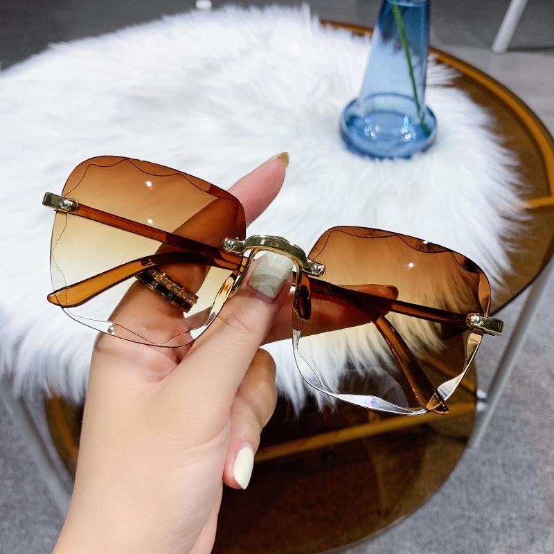 Classic Vintage Square Sunglasses Woman Gradient Mirror Frameless Sun Glasses Female Retro Fashion Rimless 220620