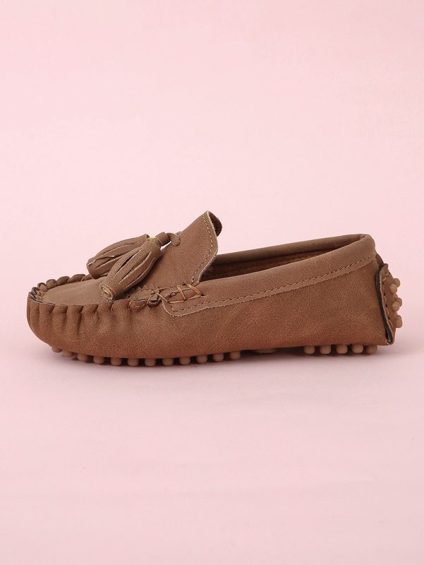 Boys Wingtip Detail Tassel Decor Loafers SHE