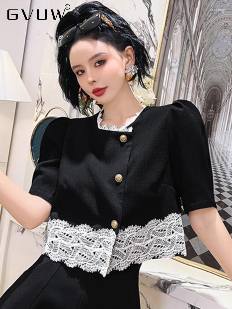 Women' Blouses & Shirts Lace Black Short Shirt Lapel Loose Single Braested Sleeve Casual Fashion Woman 2022 Summer Female 20A3071Women' Ch
Women' Blouses & Shirts Lace Black Short Shirt Lapel Loose Single Braested Sleeve Casual Fashion Woman 2022 Summer Female 20A3071Women' Ch