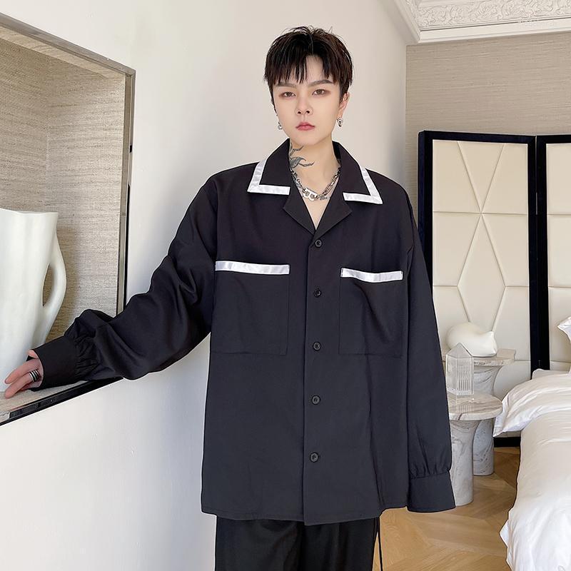 Men's Casual Shirts Splice Design Shirt Men Vintage Loose Korean Fashion Streetwear Long Sleeve Tops Male Dress BlouseMen's Eldd22, H1551
Men's Casual Shirts Splice Design Shirt Men Vintage Loose Korean Fashion Streetwear Long Sleeve Tops Male Dress BlouseMen's Eldd22, H1551