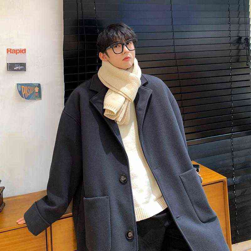Men's Wool & Blends Autumn Loose Shoulder Pure Color Korean High-quality Woolen Coat T220810, Beige
Men's Wool & Blends Autumn Loose Shoulder Pure Color Korean High-quality Woolen Coat T220810, Beige