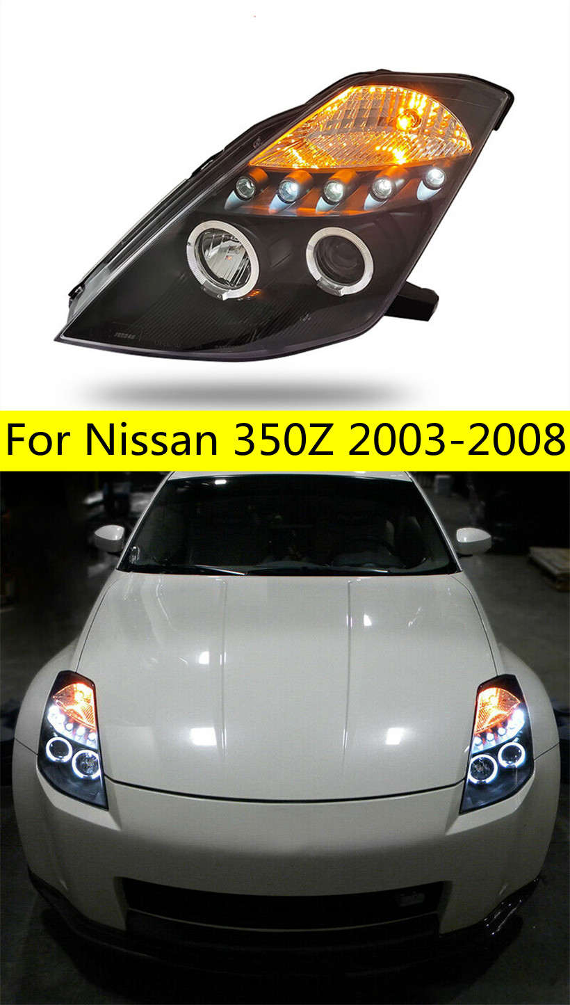 Cars Headlight For Nissan 350Z 2003-2008 Headlights LED 350-Z DRL Running lights Bi-Xenon Beam Fog lights angel eyes