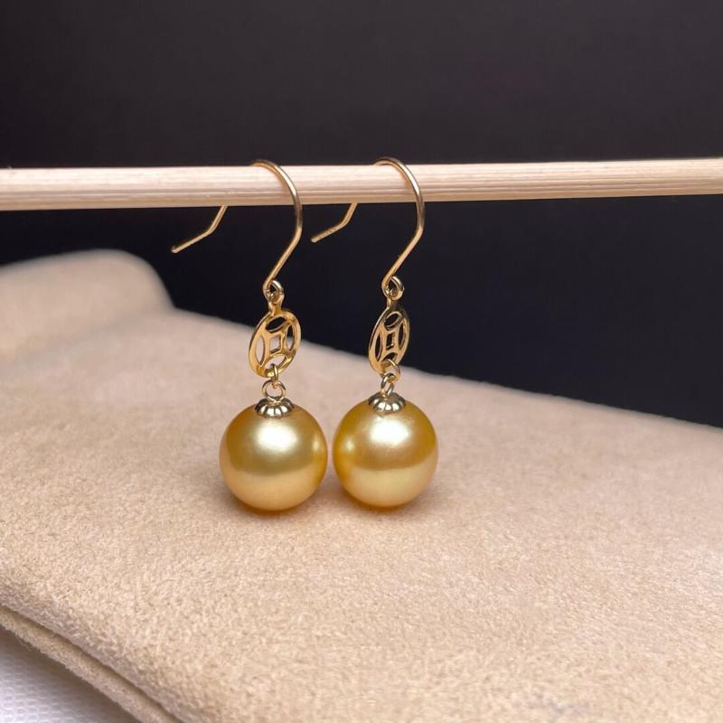 Dangle & Chandelier Shilovem 18k Yellow Gold Natural Freshwater Pearls Drop Earrings Fine Jewelry Women Trendy Wedding Plant Myme8.5-96614zz