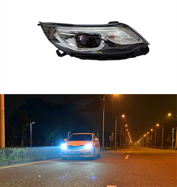 Head Lamp For Kia K2 20 15-20 17 RIO Cars Headlights DRL Turn Signal High+Low Beam Lens Running Light Front Lamp