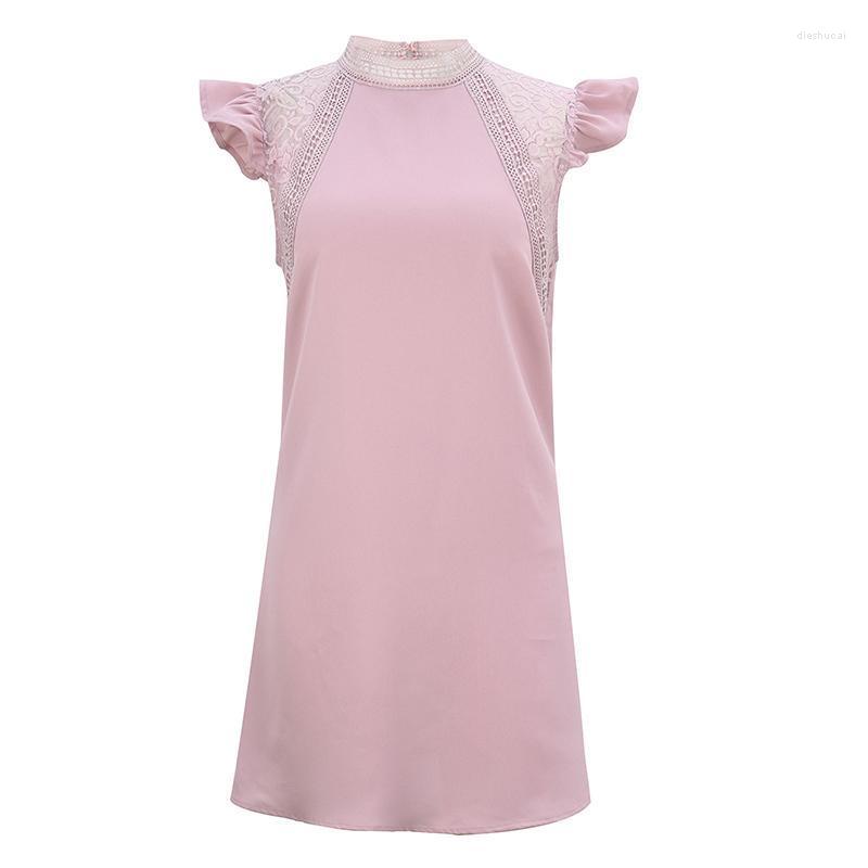 Casual Dresses Mock Neck Ruffle Tunic Contrast Lace For Women Boho Loose Party Dress, Blue
Casual Dresses Mock Neck Ruffle Tunic Contrast Lace For Women Boho Loose Party Dress, Blue