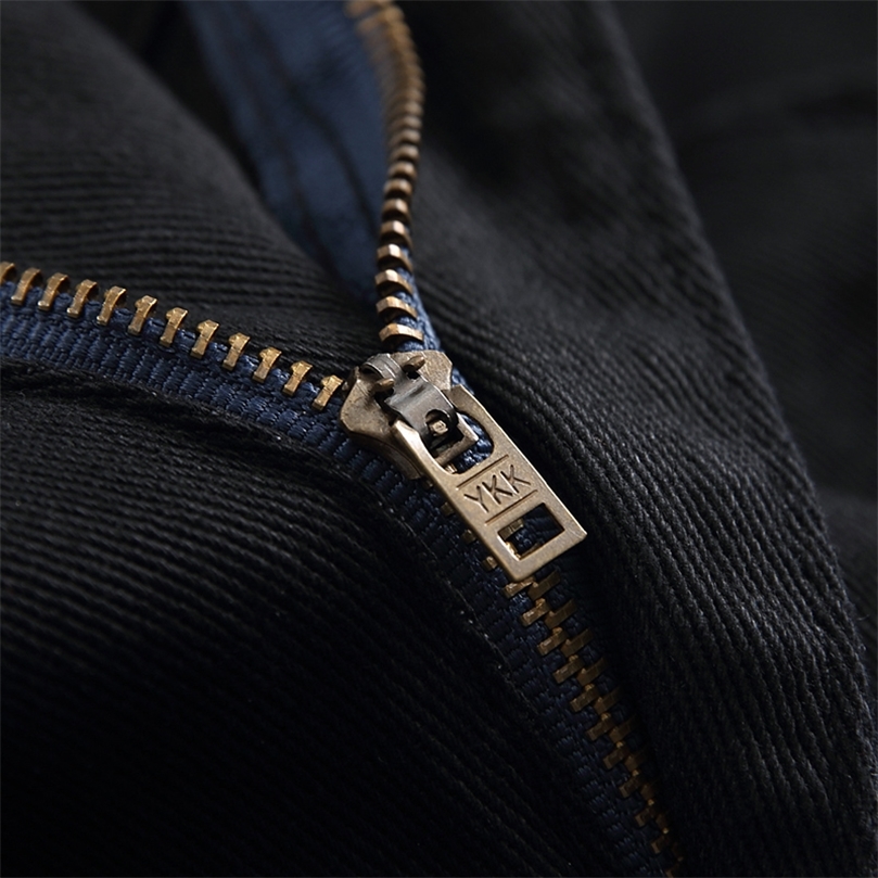 Jeans Pria Berjumbai Celana Fashion Muda Lurus Kecil Elastis Mikro Trendi Empat Musim untuk Pria Ukuran Besar 220817