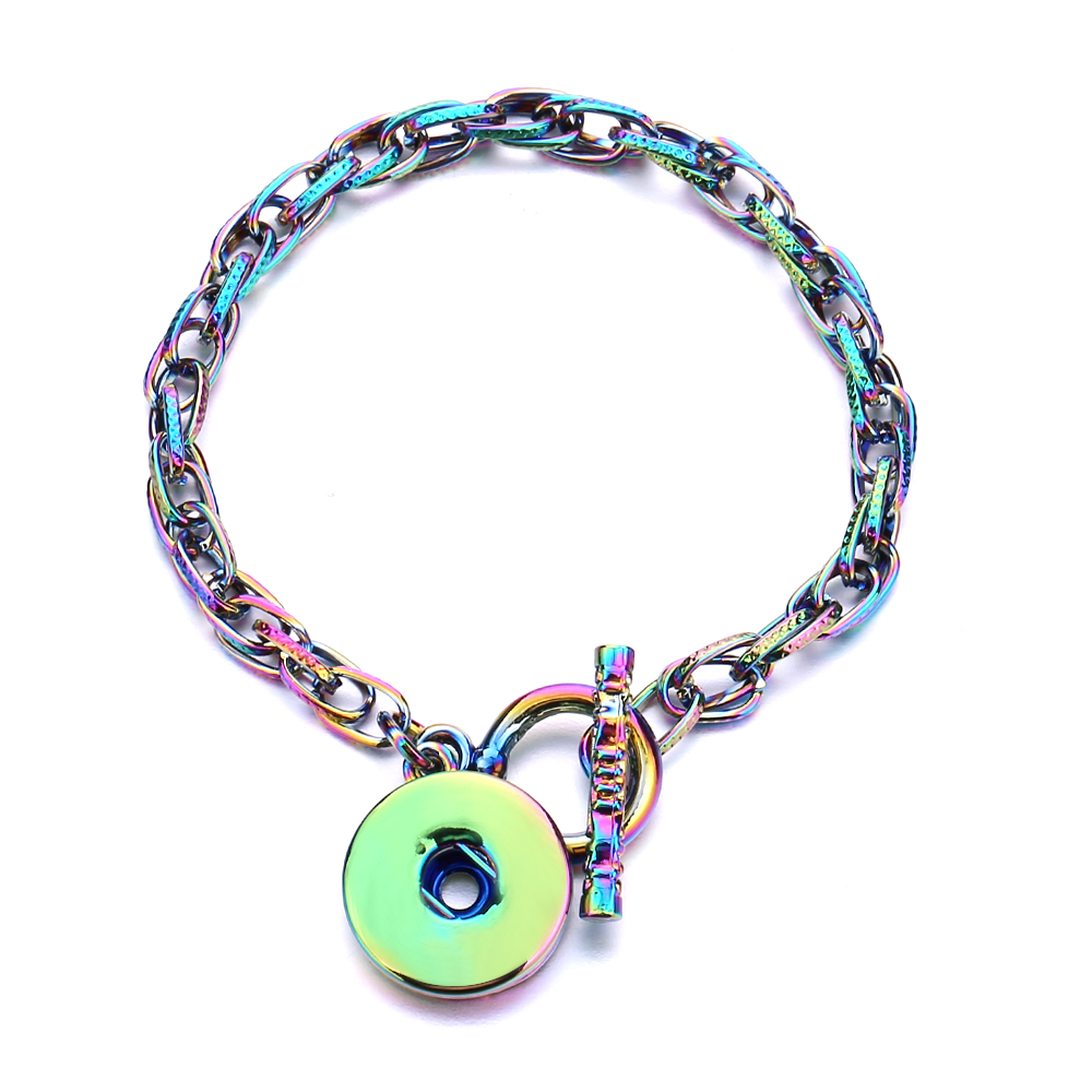 18mm snap button Charm Bracelet Silver Gold chian snaps buttons diy Bracelets Jewelry for women men