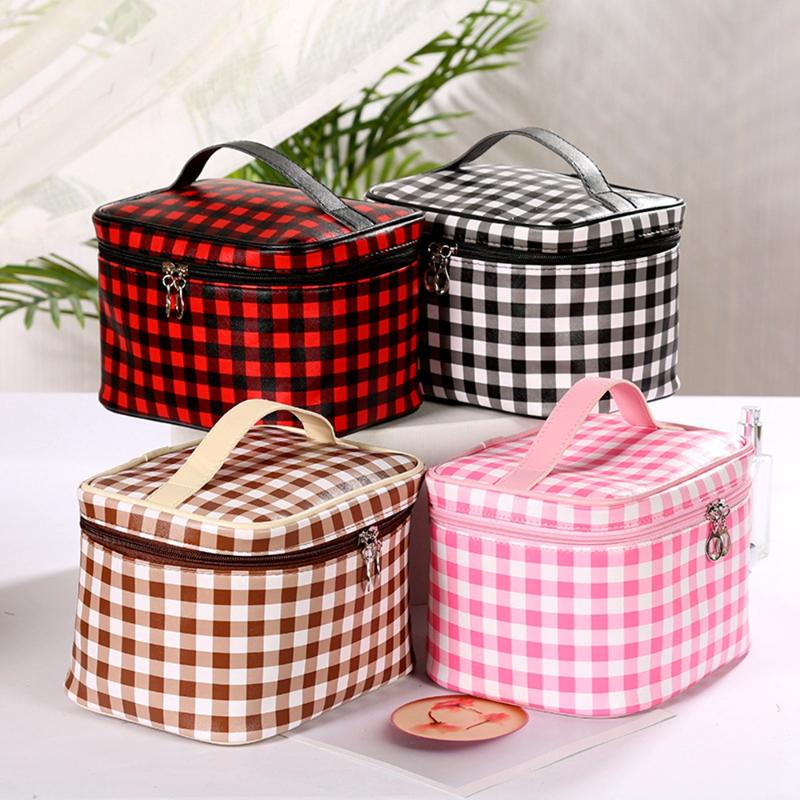 Cosmetic Bags & Cases Fashion Printing Plaid Bag Cases, PU Zipper Portable Storage Makeup Bag, Ladies Travel Wash Toiletry, Oval pink
Cosmetic Bags & Cases Fashion Printing Plaid Bag Cases, PU Zipper Portable Storage Makeup Bag, Ladies Travel Wash Toiletry, Oval pink