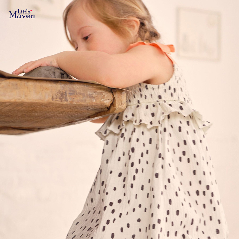 Little maven Fashion Summer Dress Cotton Lovely Casual Clothes Children Vestidos Pretty for Kids 27 year 220707