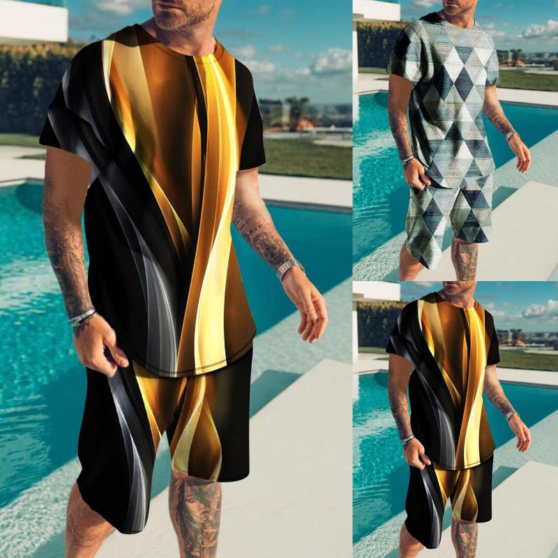 Men' Tracksuits Men 3D Printed Round Neck Summer Casual Fashion Pullover Short Sleeve And Mid Waist Drawstring Shorts Set Fabric For Mens, Black
Men' Tracksuits Men 3D Printed Round Neck Summer Casual Fashion Pullover Short Sleeve And Mid Waist Drawstring Shorts Set Fabric For Mens, Black