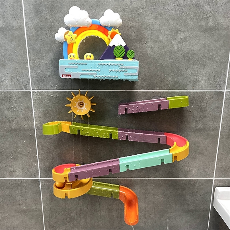 Baby Bath Kids Toys Rainbow Shower Pipeline Yellow Ducks Slide Tracks Bathroom Educational Water Game Toy for Children Gifts 220812
Baby Bath Kids Toys Rainbow Shower Pipeline Yellow Ducks Slide Tracks Bathroom Educational Water Game Toy for Children Gifts 220812
