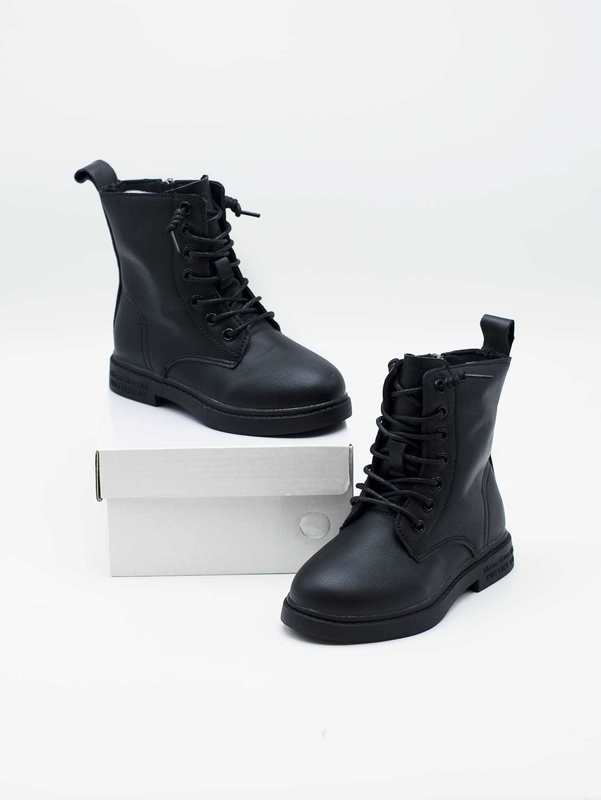 Kids Side Zip Combat Boots SHE