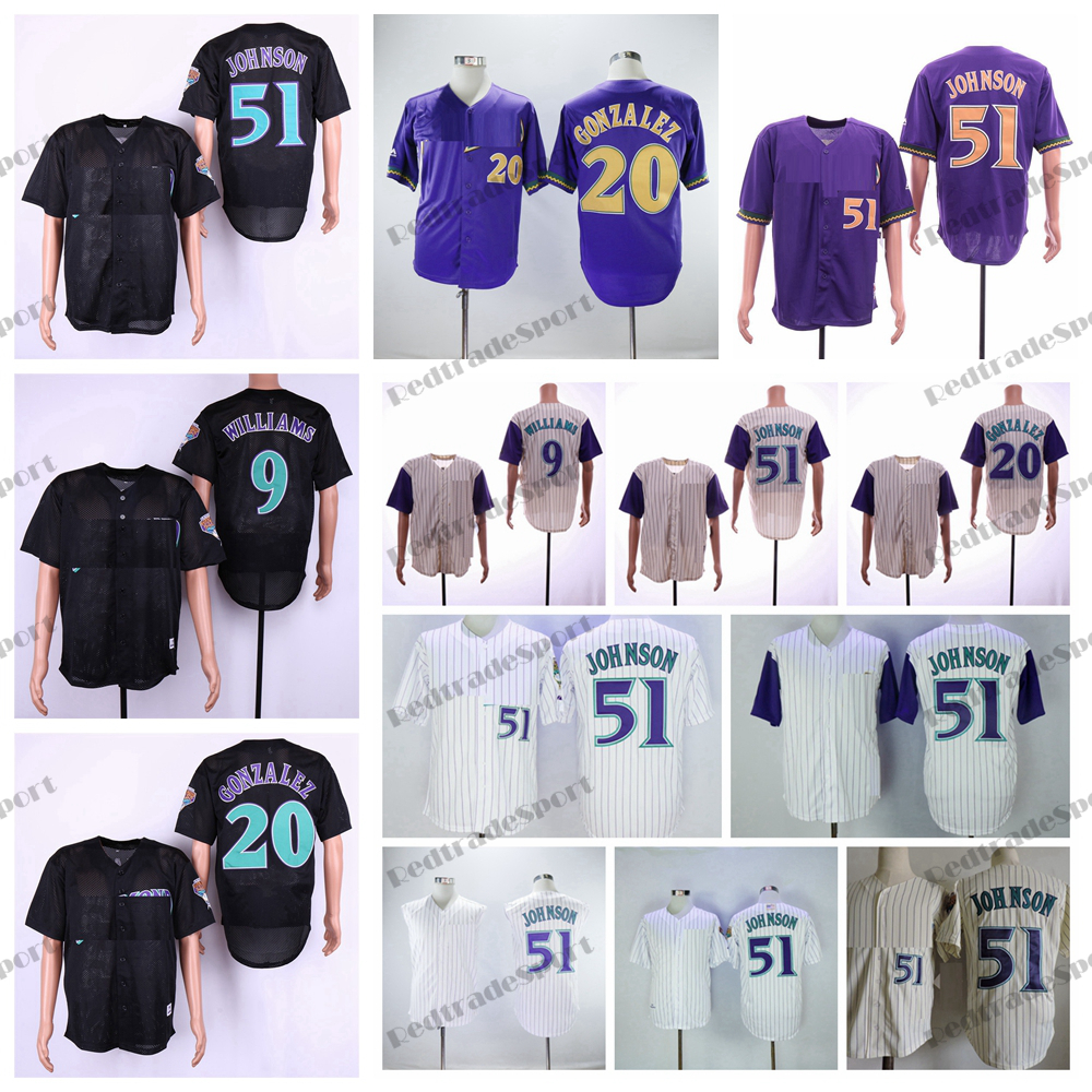 Vintage 2001 Arizona Baseball Jerseys 51 Randy Johnson 9 Matt Williams 20 Luis Gonzalez Purple Black Retro Shirts Mens Retro White Stitched, Black9
Vintage 2001 Arizona Baseball Jerseys 51 Randy Johnson 9 Matt Williams 20 Luis Gonzalez Purple Black Retro Shirts Mens Retro White Stitched, Black9