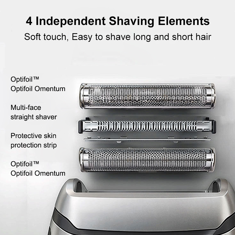 USB Rechargeable Electric Shaver 1 Hour Fast Charge Shaving Machine Men 3D Triple Floating Blade Razor Wet-Dry Dual Use Washable 220322