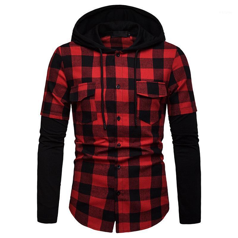 Men' Casual Shirts Spring And Autumn Check Cuff Stitching Double Pocket Hooded Long-sleeve Shirt, Blue
Men' Casual Shirts Spring And Autumn Check Cuff Stitching Double Pocket Hooded Long-sleeve Shirt, Blue