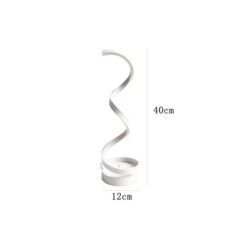 Remote Controlled Spiral LED Table Lamp in Warm White - Versatile Bedside & Desk Decor Light