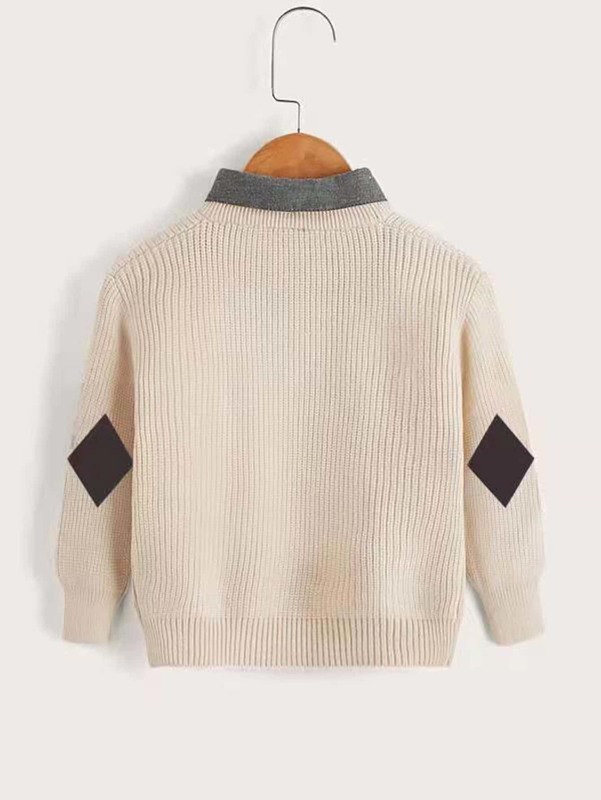 Toddler Boys Argyle Pattern Collar Neck Sweater SHE01