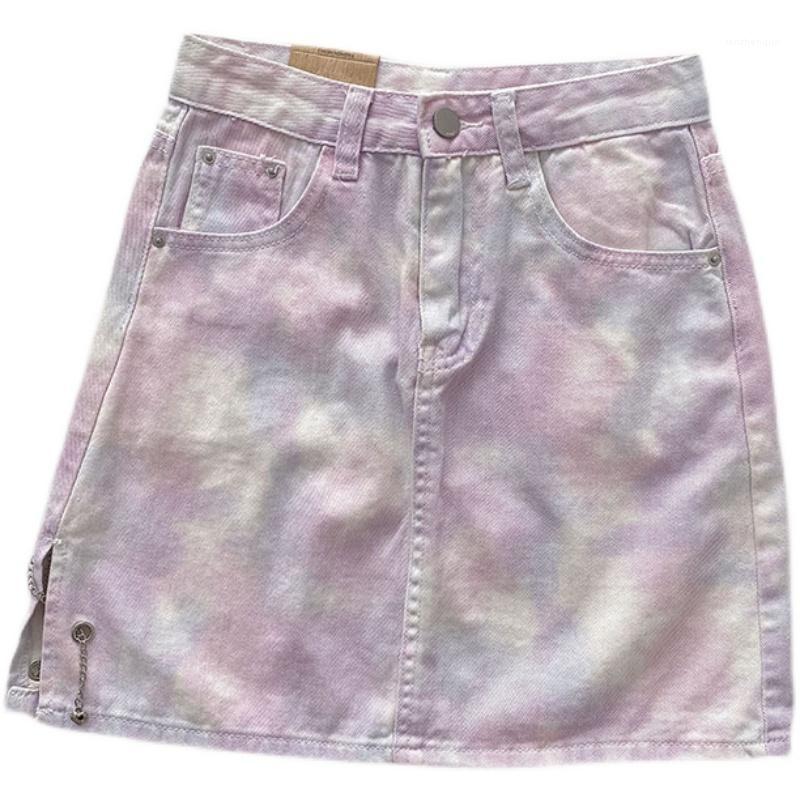 Summer Korean Style High Waist Fashion Personality Slit Tie-dye Denim A-line Skirt Skirts, Pink
Summer Korean Style High Waist Fashion Personality Slit Tie-dye Denim A-line Skirt Skirts, Pink