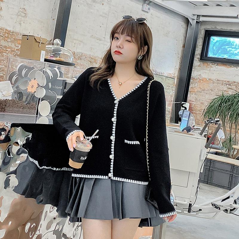 Women's Knits & Tees Plus Size Korean Style Striped Sweater Women Female Spring Autumn Black Cardigan Oversized Loose Knitted Ladies Top Kar
Women's Knits & Tees Plus Size Korean Style Striped Sweater Women Female Spring Autumn Black Cardigan Oversized Loose Knitted Ladies Top Kar