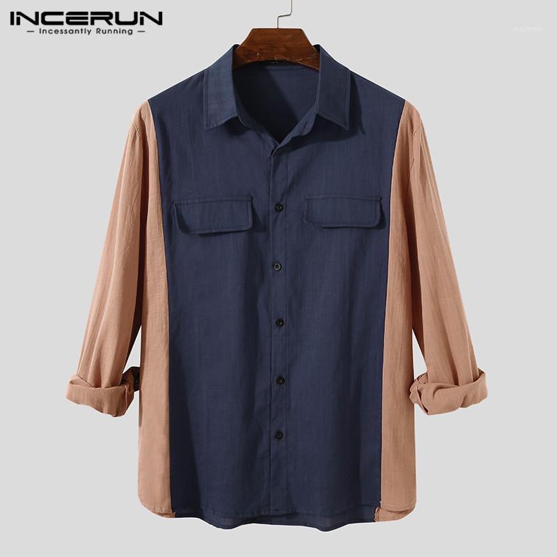 Fashion Men Casual Shirt Patchwork Long Sleeve Turn Down Collar Chic Streetwear Blouse Cotton Button Up Camisa Masculina Men' Shirts, Navy
Fashion Men Casual Shirt Patchwork Long Sleeve Turn Down Collar Chic Streetwear Blouse Cotton Button Up Camisa Masculina Men' Shirts, Navy
