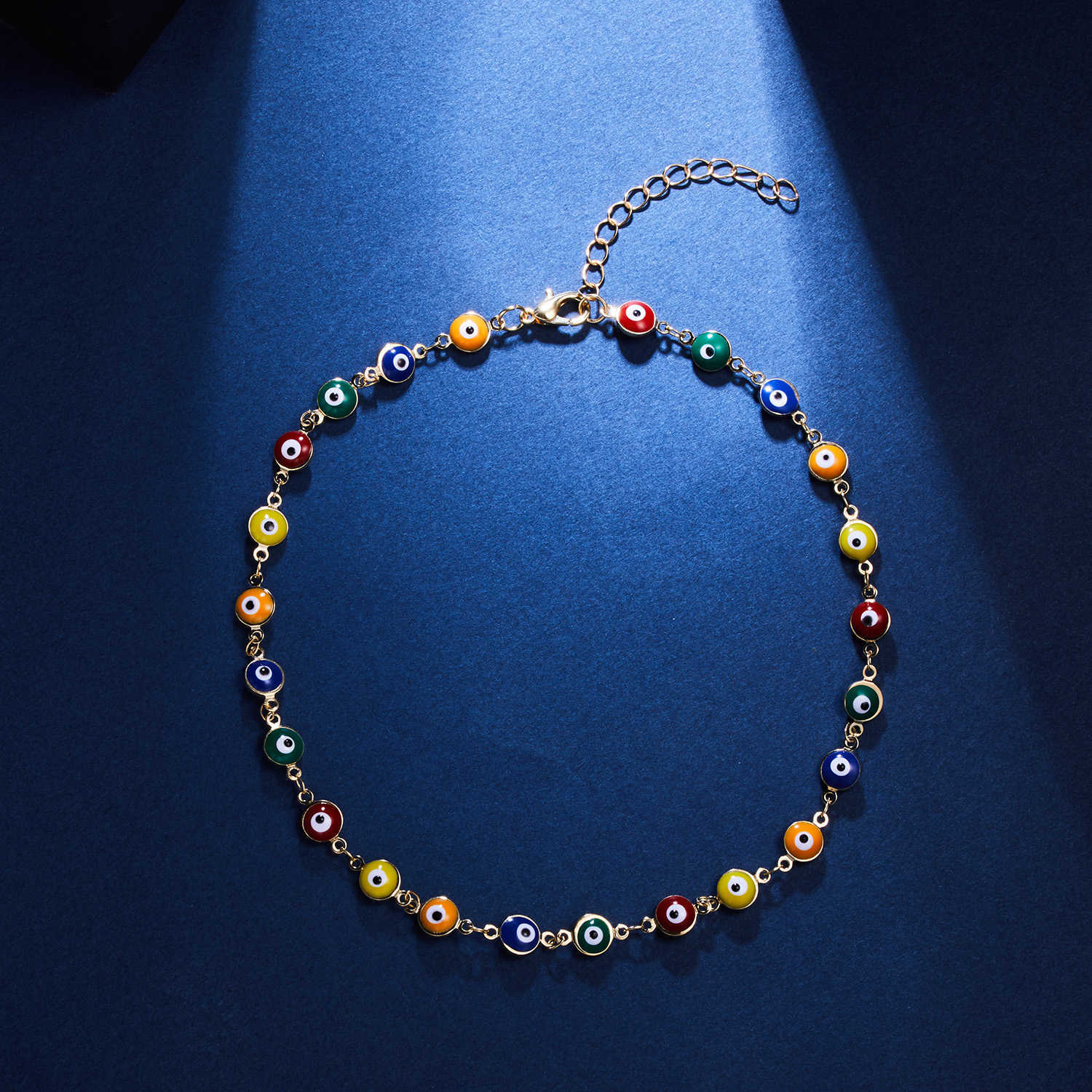 Eyes Trendy Fashion Blue Multicolor Beads Turkish Jewelry Short Choker Necklace For Women Clavicle Chain Party Friends Gifts