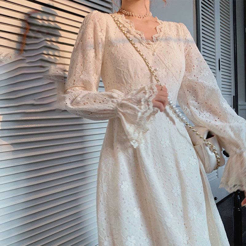 Casual Dresses 2022 Spring Fairy Lace One Piece Dress French Party Women Long Sleeve Elegant Vintage Female, Black;gray
Casual Dresses 2022 Spring Fairy Lace One Piece Dress French Party Women Long Sleeve Elegant Vintage Female, Black;gray