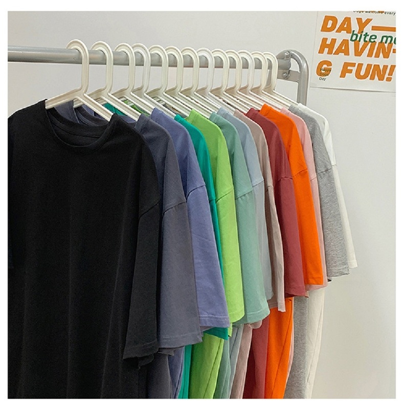 100% Cotton Five Half Sleeve Men's Women Summer T-shirt Loose Short-sleeved Casual Basic Shirt O Neck Solid Color Oversize 220512