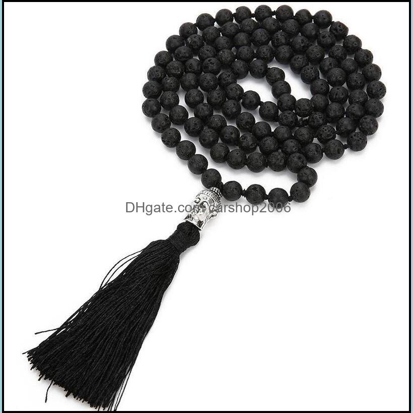 Beaded Necklaces Pendants Jewelry Boho Lava Rock Long Tassel Necklace Diffuser Essential Oil Black Natural Stone Buddha Beads Sweater Chai
Beaded Necklaces Pendants Jewelry Boho Lava Rock Long Tassel Necklace Diffuser Essential Oil Black Natural Stone Buddha Beads Sweater Chai