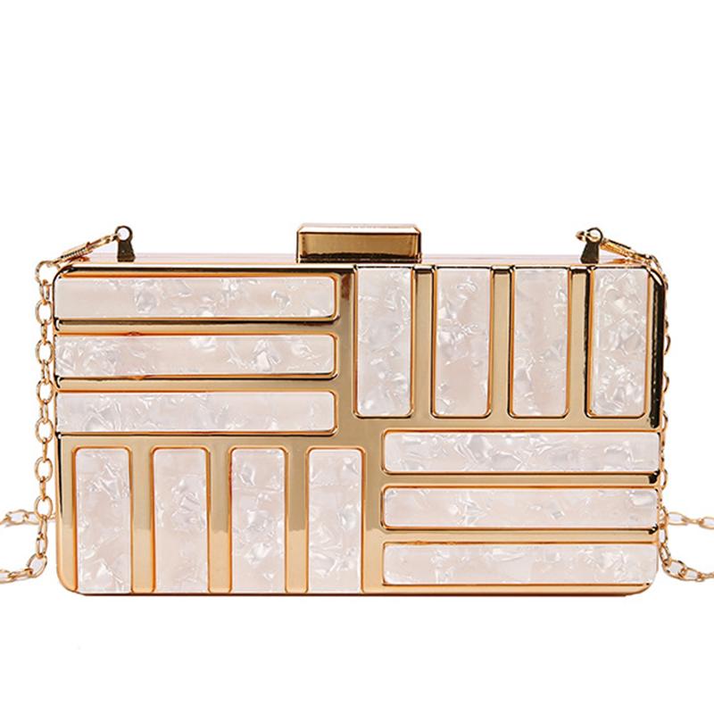 Evening Bags Fashion Geometric Metal Splicing Acrylic Handbags Luxury Clutch Wedding Wallet Party Purses DropEvening, Black
Evening Bags Fashion Geometric Metal Splicing Acrylic Handbags Luxury Clutch Wedding Wallet Party Purses DropEvening, Black