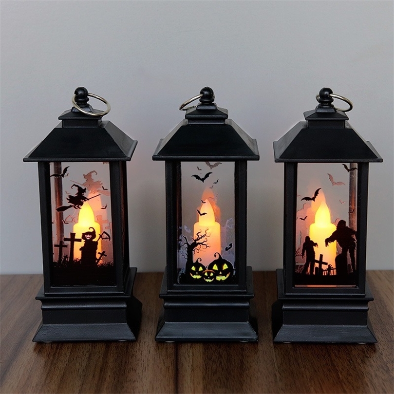 Halloween Decorations Led Candles Tea Light Pumpkin Ghost Hanging LED Lantern Lamp Horror Props Party Home Bar Decor 220816
