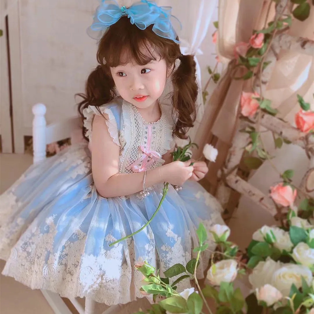 Summer Baby Girl Clothes Blue Vintage Ball Gown Princess Dress for Eid Easter Birthday Party Dress Girls Mesh Lace Puffy Dress, Beige
Summer Baby Girl Clothes Blue Vintage Ball Gown Princess Dress for Eid Easter Birthday Party Dress Girls Mesh Lace Puffy Dress, Beige