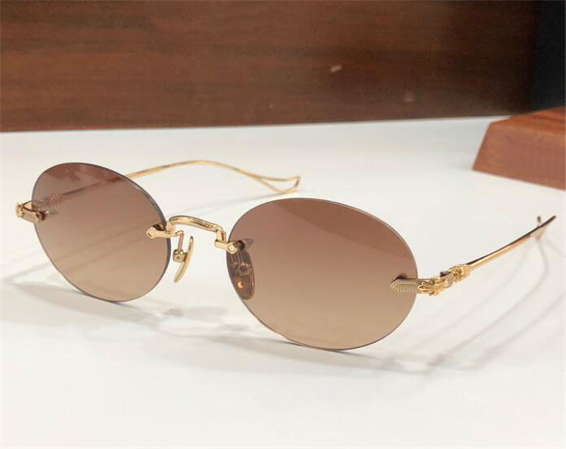 Vintage fashion design sunglasses SINNERGASM-B small round rimless frame retro simple style high-end uv400 protective glasses