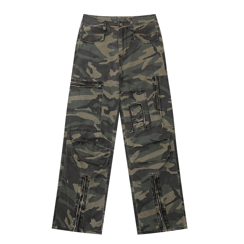 High Street Feet Zipper Pockets Camouflage Cargo Pants for Male and Female Casual Hip Hop Jeans Baggy Denim Trousers
High Street Feet Zipper Pockets Camouflage Cargo Pants for Male and Female Casual Hip Hop Jeans Baggy Denim Trousers