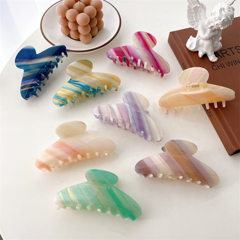 Length 10.5 CM Large Gradient Color Semicircle Hair Clamps Girls Colorful Acetic Acid Alloy Hair Clips Claws European Women Ponytail Scrunchies Hairpins Wholesale
Length 10.5 CM Large Gradient Color Semicircle Hair Clamps Girls Colorful Acetic Acid Alloy Hair Clips Claws European Women Ponytail Scrunchies Hairpins Wholesale