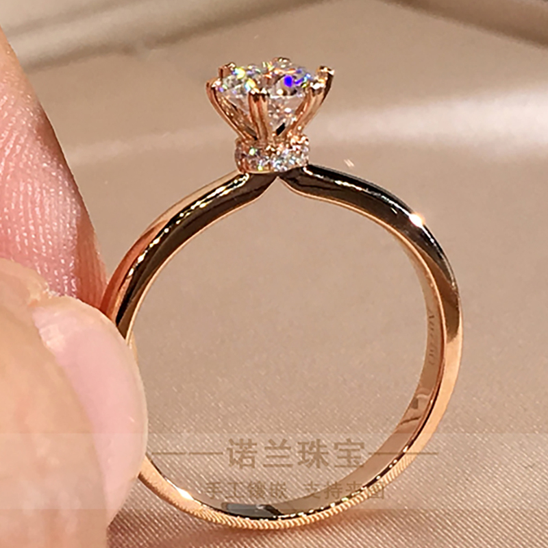 18K Rose Gold Women Ring Diamonds 1 2 3 45 Carat Round Flower Crown Elegant Wedding Party Engagement Anniversary Ring 220816