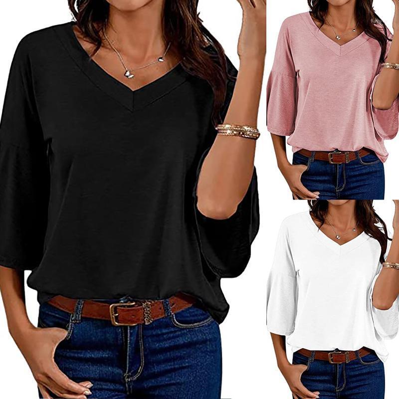Women' Blouses & Shirts Fashion Casual Flare Sleeve Blouse Shirt Loose V-Neck Tops Tee Female Women Half Blusas Femininas Clothing, Pink
Women' Blouses & Shirts Fashion Casual Flare Sleeve Blouse Shirt Loose V-Neck Tops Tee Female Women Half Blusas Femininas Clothing, Pink