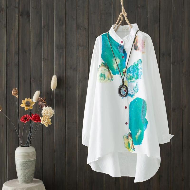 Women's Blouses & Shirts Spring Autumn Long Sleeve Vintage Casual Shirt Women Stand Collar Loose Cotton And Linen Button Irregular Midi Blou, Orange
Women's Blouses & Shirts Spring Autumn Long Sleeve Vintage Casual Shirt Women Stand Collar Loose Cotton And Linen Button Irregular Midi Blou, Orange