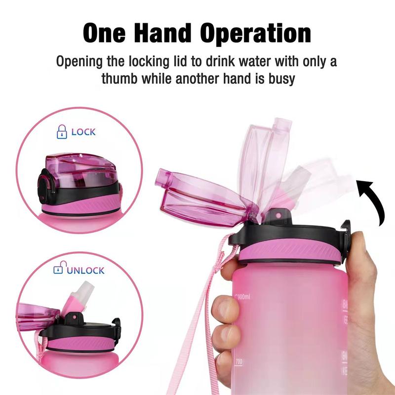 Water Bottles 32OZ Portable Bottle Motivational Sports With Time Maker Leak-proof Cup For Outdoor Sport Fitness BPA Free
